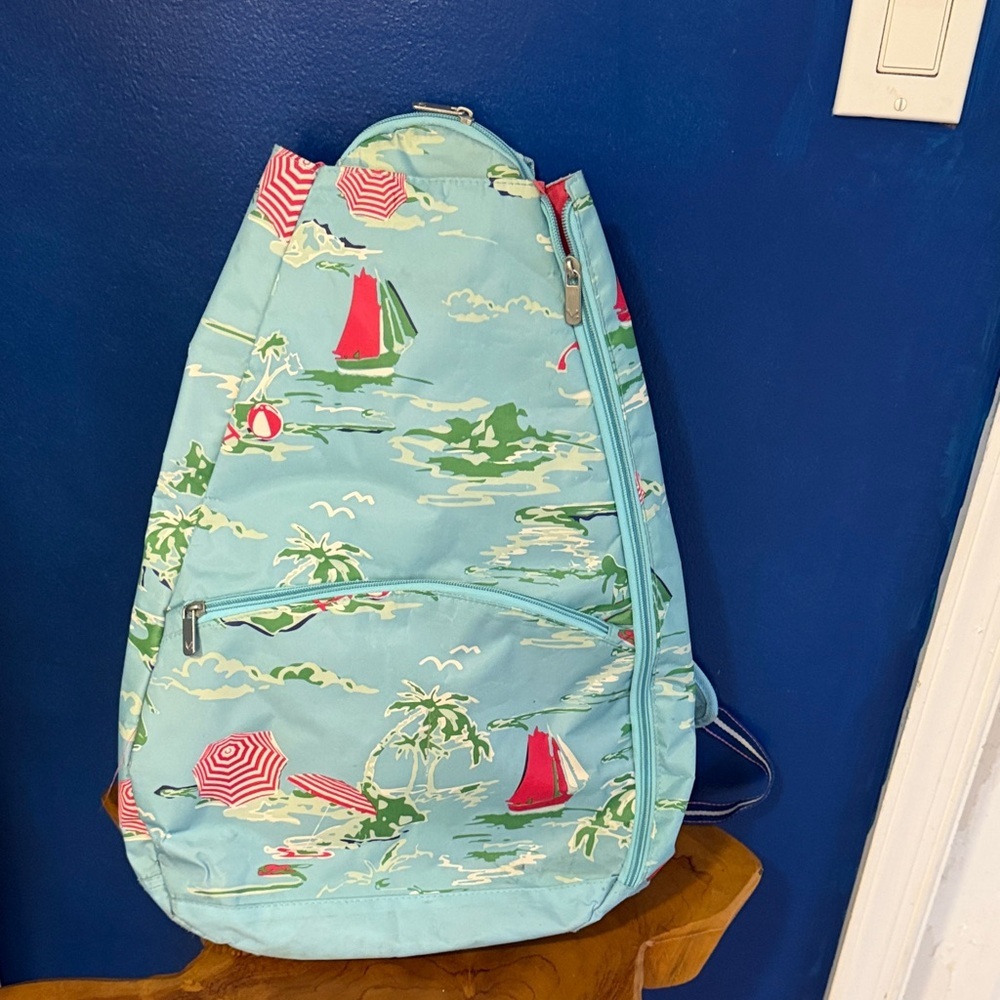 NWOT All For Color “Island Time” Multicolor 100% Polyester Tennis Bag